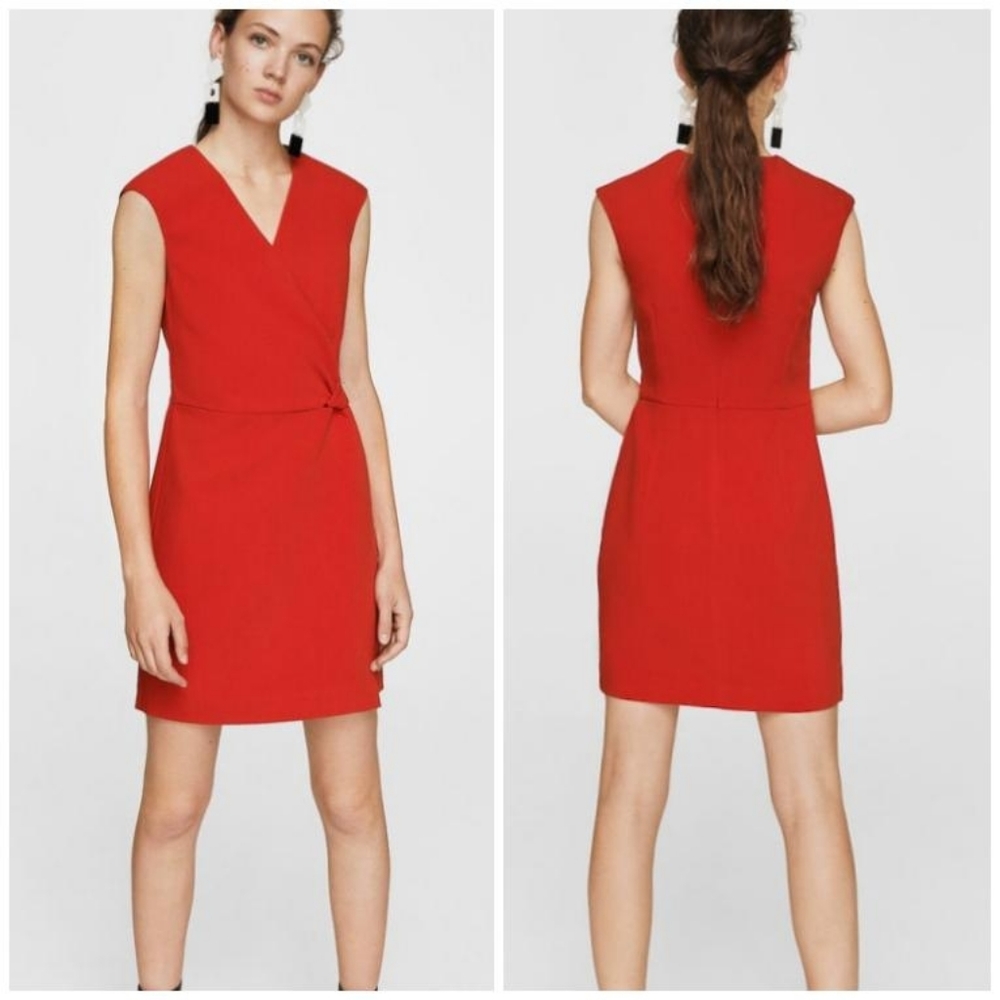 Mango Wrap Neckline Dress NWT
